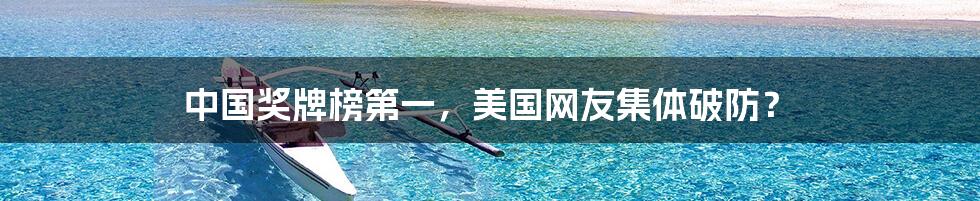 中国奖牌榜第一,美国网友集体破防?