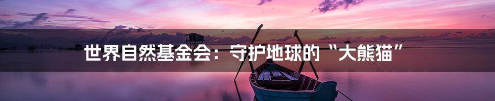 世界自然基金会:守护地球的“大熊猫”