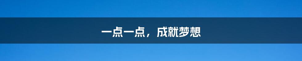一点一点,成就梦想