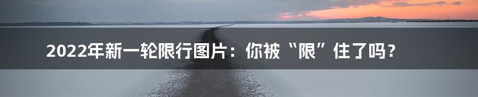 2022年新一轮限行图片:你被“限”住了吗?