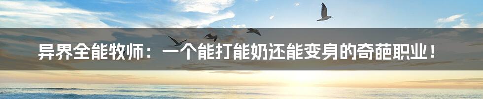 异界全能牧师:一个能打能奶还能变身的奇葩职业!