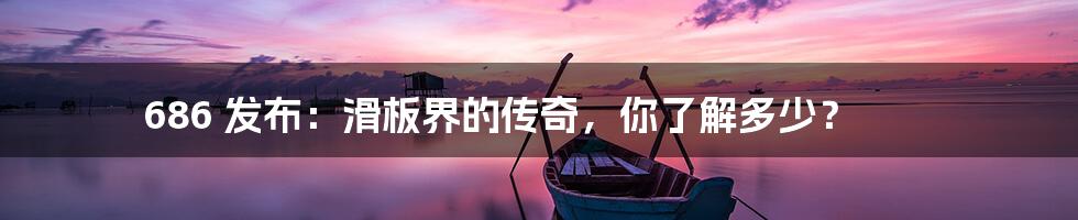 686 发布:滑板界的传奇,你了解多少?