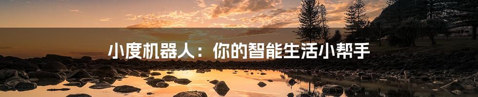 小度机器人:你的智能生活小帮手