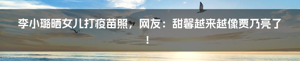 李小璐晒女儿打疫苗照,网友:甜馨越来越像贾乃亮了!