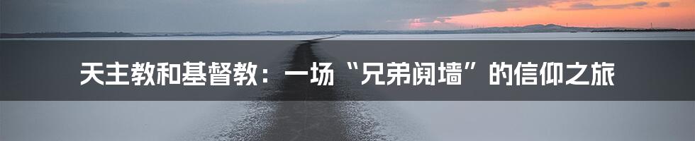 天主教和基督教:一场“兄弟阋墙”的信仰之旅