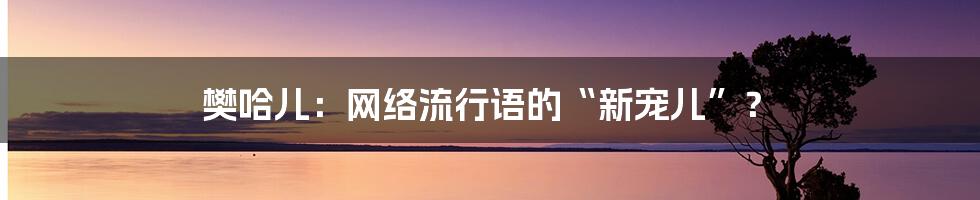 樊哈儿:网络流行语的“新宠儿”?