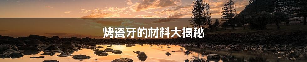 烤瓷牙的材料大揭秘