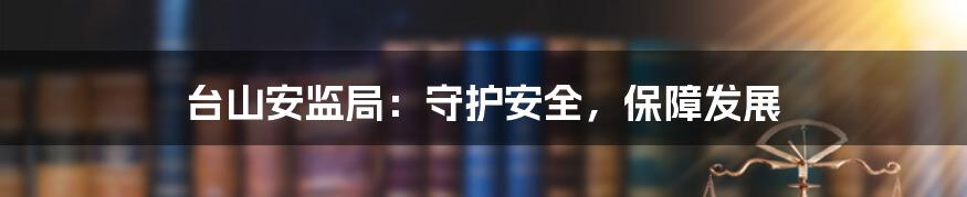 台山安监局:守护安全,保障发展