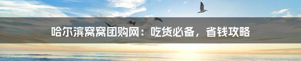 哈尔滨窝窝团购网:吃货必备,省钱攻略