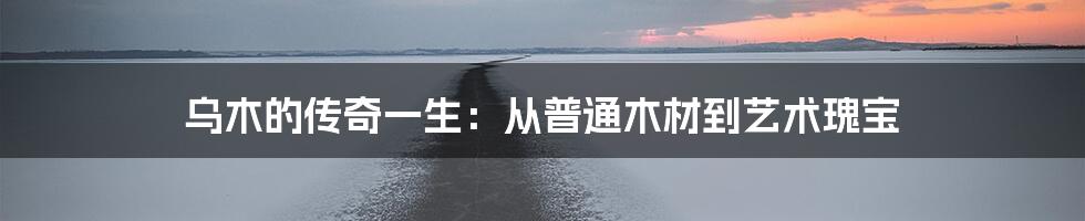 乌木的传奇一生:从普通木材到艺术瑰宝