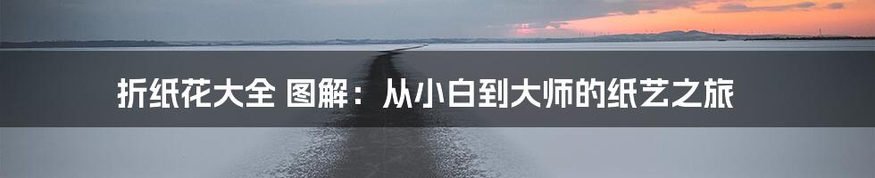 折纸花大全 图解:从小白到大师的纸艺之旅