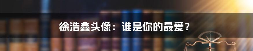 徐浩鑫头像:谁是你的最爱?