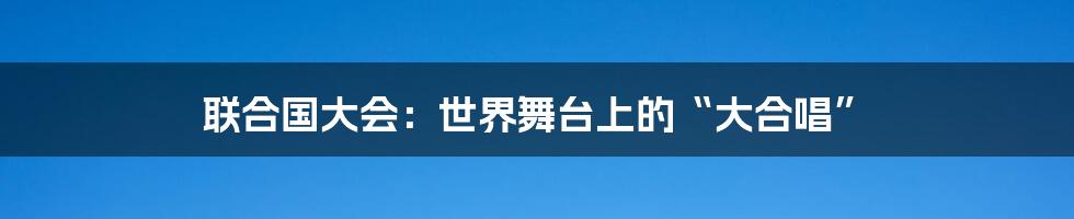 联合国大会:世界舞台上的“大合唱”