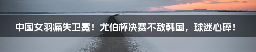 中国女羽痛失卫冕!尤伯杯决赛不敌韩国,球迷心碎!