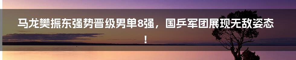 马龙樊振东强势晋级男单8强,国乒军团展现无敌姿态!