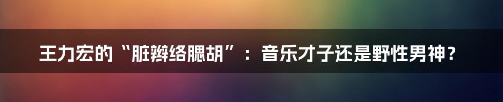 王力宏的“脏辫络腮胡”:音乐才子还是野性男神?