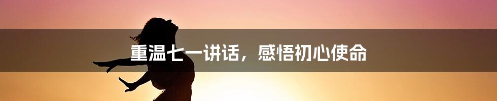 重温七一讲话,感悟初心使命