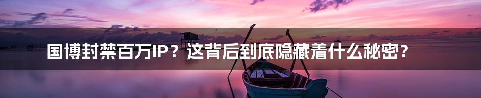 国博封禁百万IP?这背后到底隐藏着什么秘密?