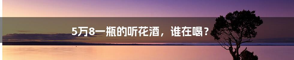 5万8一瓶的听花酒,谁在喝?