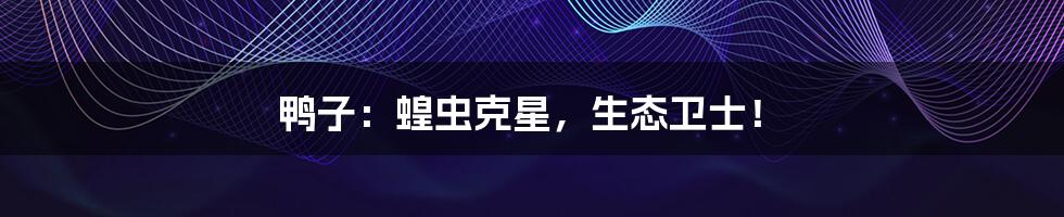 鸭子:蝗虫克星,生态卫士!