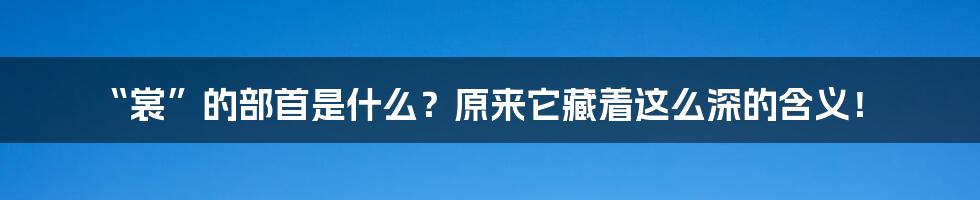 “裳”的部首是什么?原来它藏着这么深的含义!