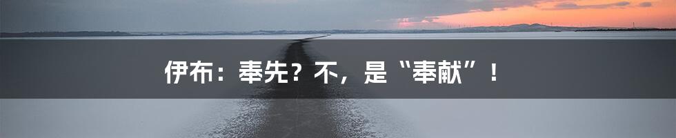 伊布:奉先?不,是“奉献”!