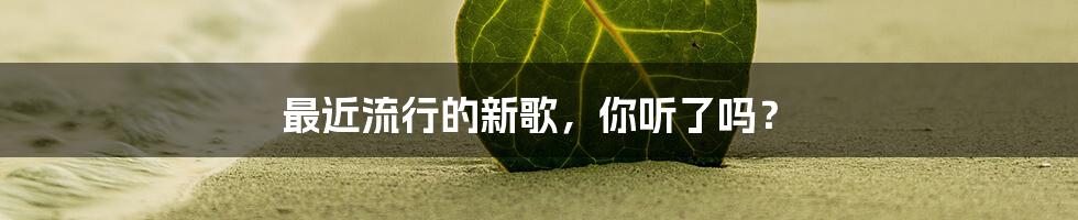 最近流行的新歌,你听了吗?