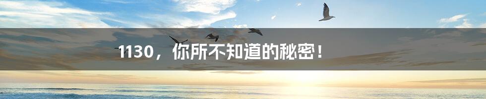 1130,你所不知道的秘密!