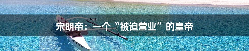 宋明帝:一个“被迫营业”的皇帝