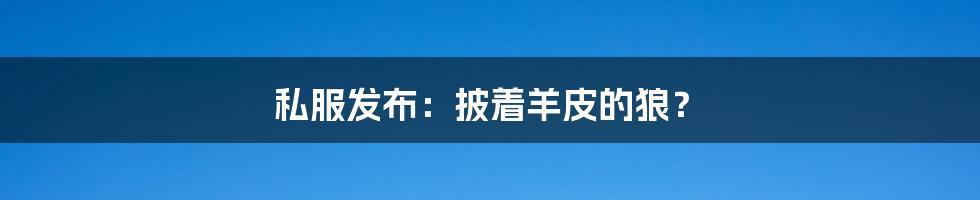 私服发布:披着羊皮的狼?