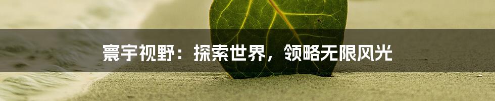 寰宇视野:探索世界,领略无限风光