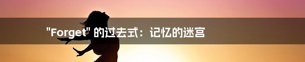 "Forget" 的过去式:记忆的迷宫