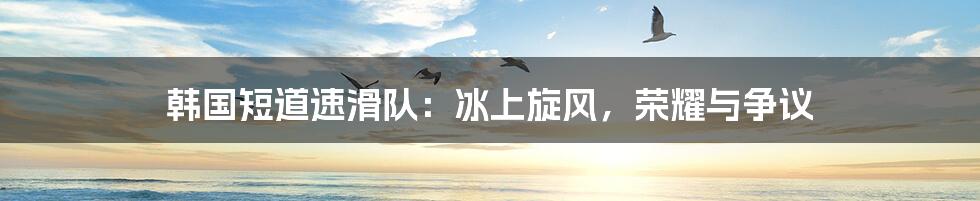 韩国短道速滑队:冰上旋风,荣耀与争议