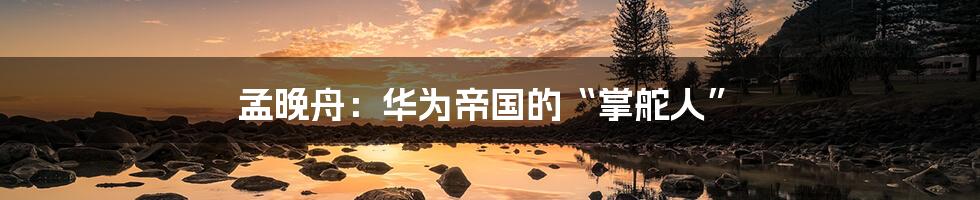 孟晚舟:华为帝国的“掌舵人”