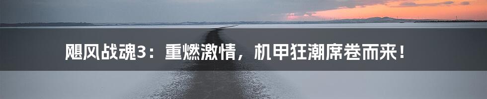 飓风战魂3:重燃激情,机甲狂潮席卷而来!