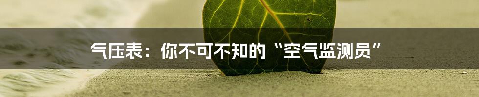 气压表：你不可不知的“空气监测员”