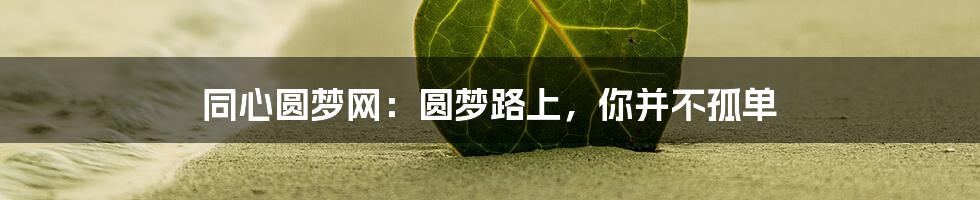 同心圆梦网:圆梦路上,你并不孤单