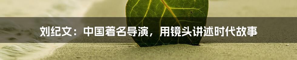 刘纪文:中国著名导演,用镜头讲述时代故事
