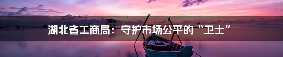 湖北省工商局:守护市场公平的“卫士”