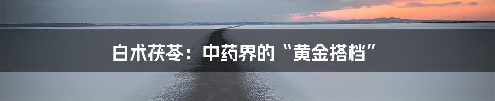 白术茯苓:中药界的“黄金搭档”