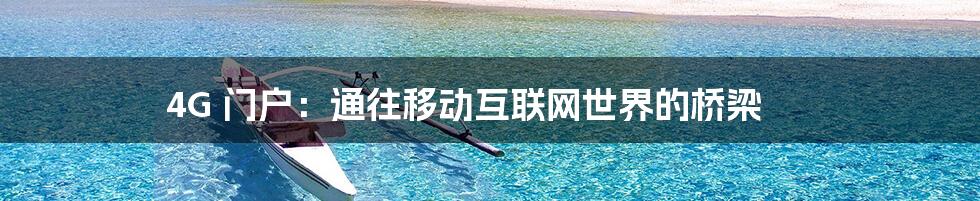 4G 门户:通往移动互联网世界的桥梁