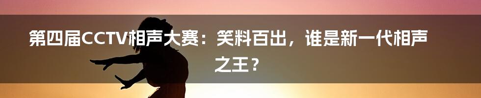 第四届CCTV相声大赛:笑料百出,谁是新一代相声之王?