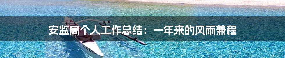安监局个人工作总结:一年来的风雨兼程