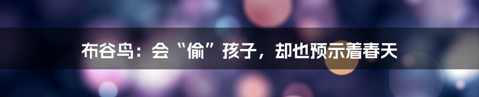 布谷鸟:会“偷”孩子,却也预示着春天