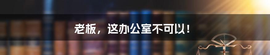 老板,这办公室不可以!