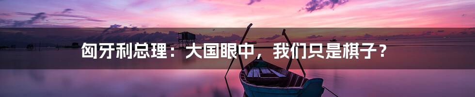 匈牙利总理:大国眼中,我们只是棋子?