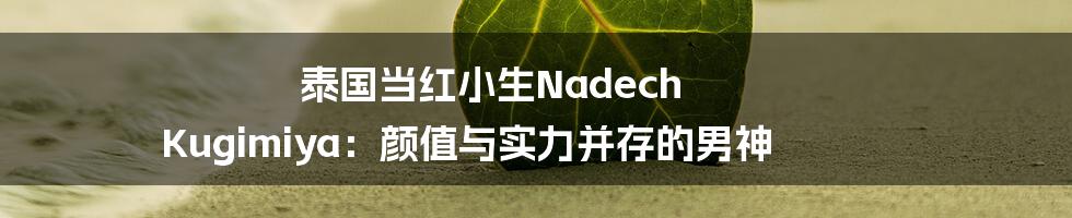 泰国当红小生Nadech Kugimiya:颜值与实力并存的男神