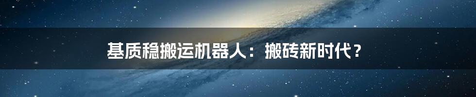 基质稳搬运机器人:搬砖新时代?