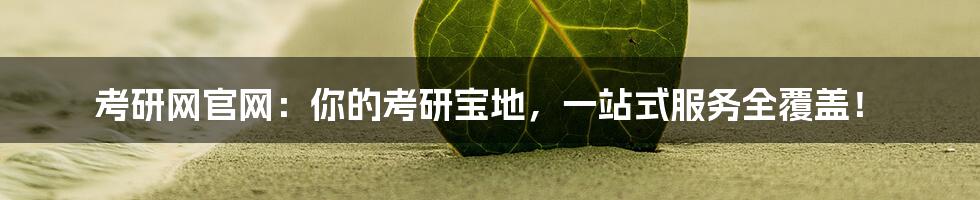 考研网官网:你的考研宝地,一站式服务全覆盖!