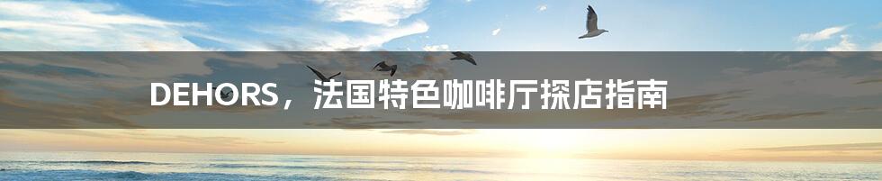 DEHORS,法国特色咖啡厅探店指南